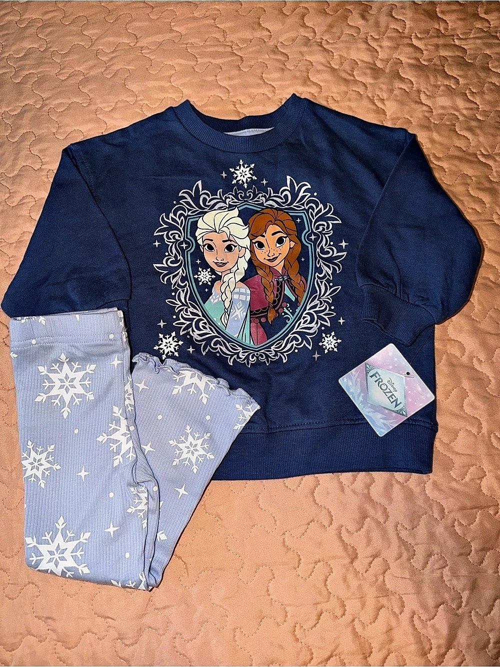 Disney Frozen Matching Set Blue & White Baby Girl 18 months